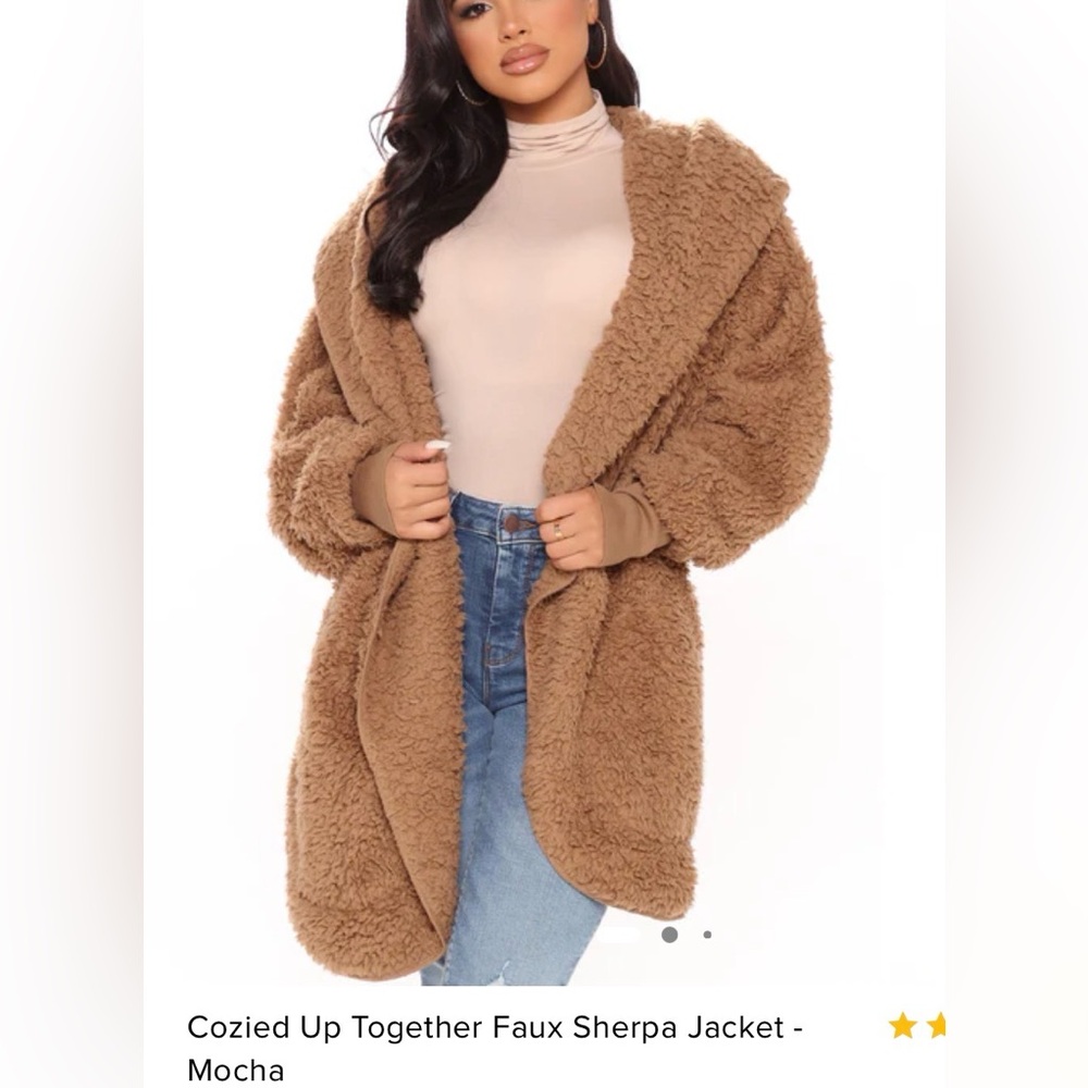 Fashion Nova Mocha Teddy Jacket